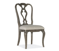 Vintage Chic Wood Back & Upholstered Chair (Set of 2)