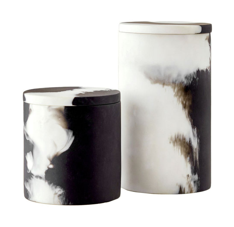 Hollie Round Black & White Containers (Set of 2)