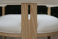Ezra Cerused Oak & White Linen Chair