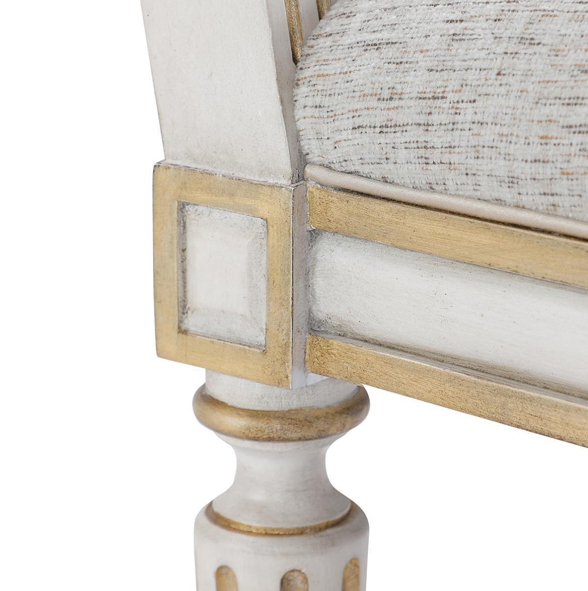 Alleda White Washed Oak & Gold Dining Chair