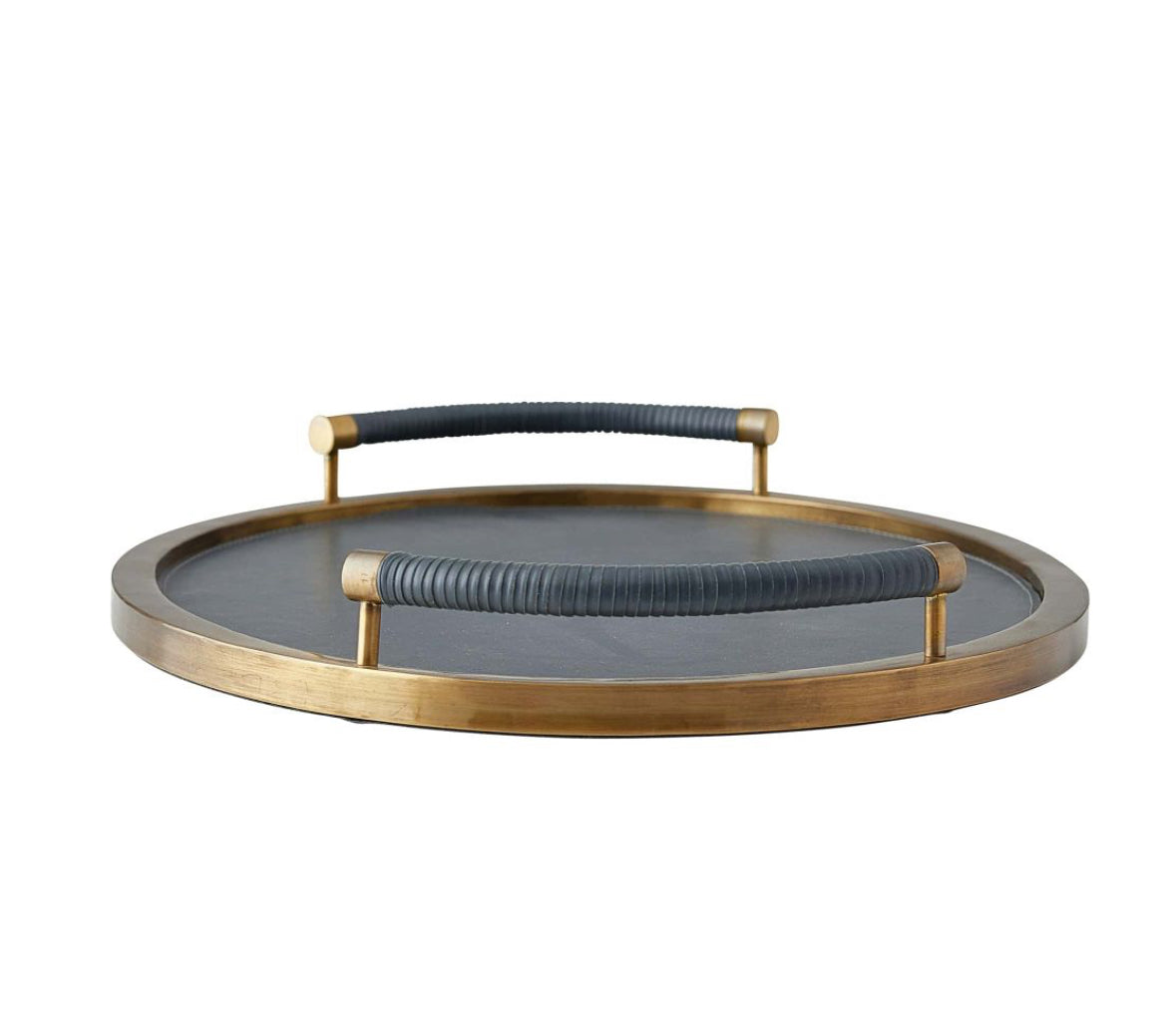 Tallulah Gold & Slate Leather Tray