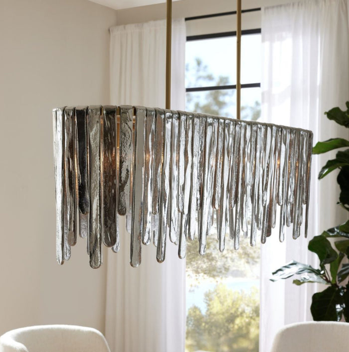 Leighton Gold & Grey Smoke Glass Chandelier