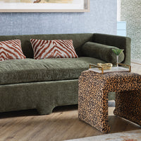 Malia Classic/Modern Cheetah Print Custom Upholstered Ottoman