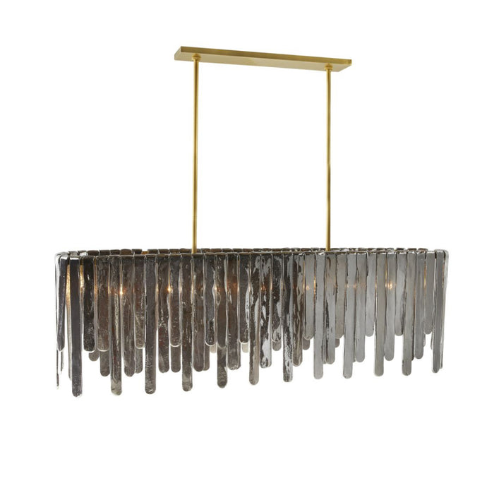 Leighton Gold & Grey Smoke Glass Chandelier