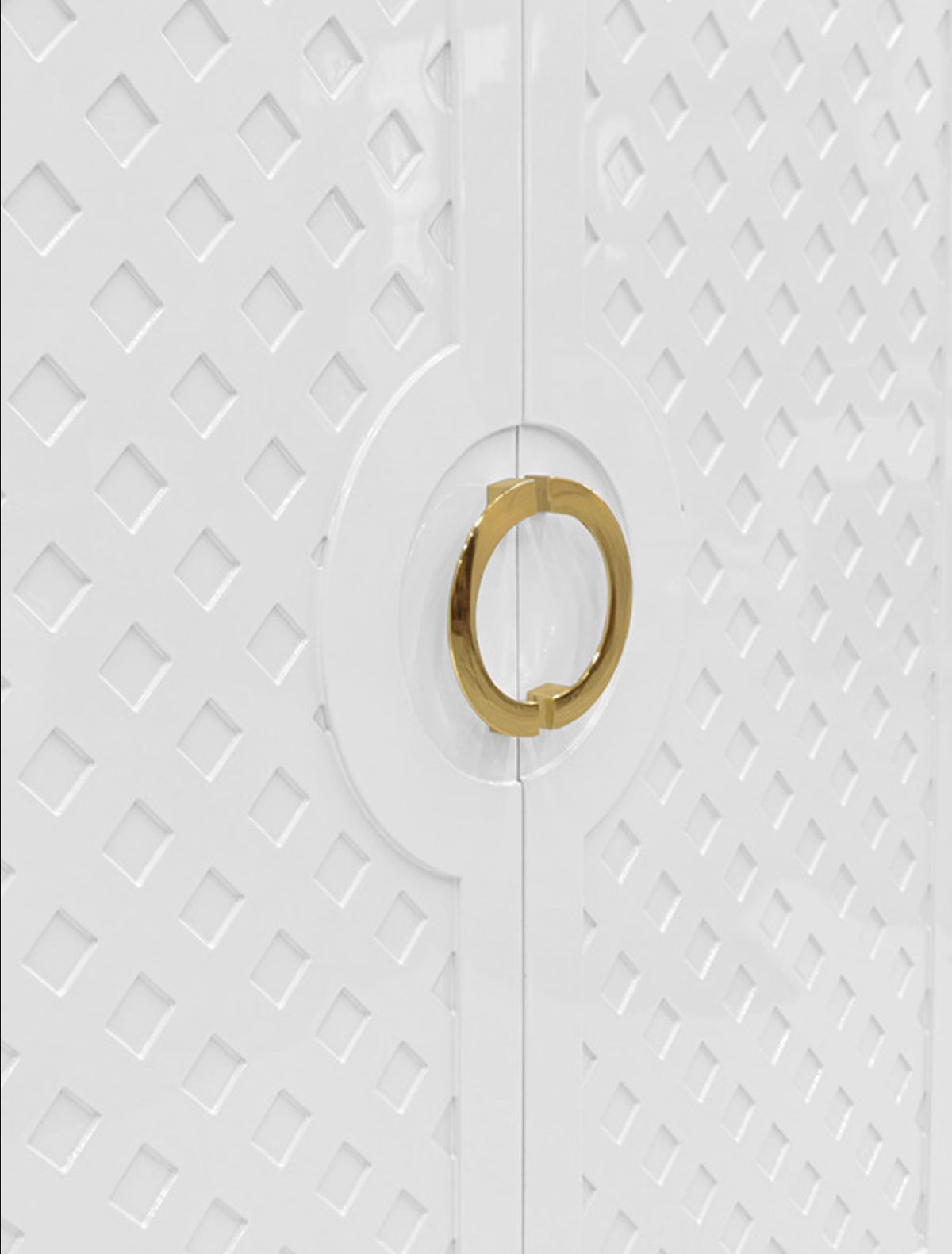 Ginny 40" White Lacquer Storage Cabinet