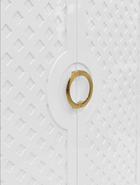 Ginny 40" White Lacquer Storage Cabinet