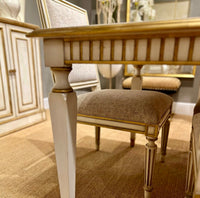 Alleda White Washed Oak & Gold Dining Table