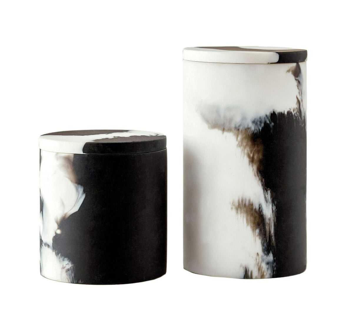 Hollie Round Black & White Containers (Set of 2)