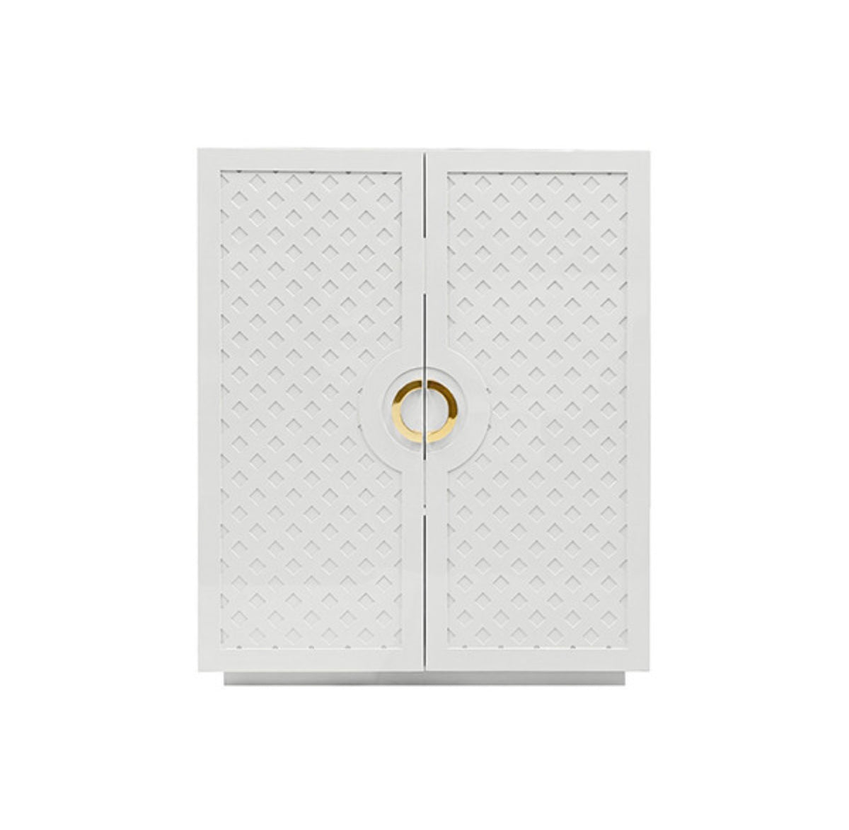 Ginny 40" White Lacquer Storage Cabinet