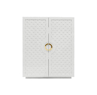 Ginny 40" White Lacquer Storage Cabinet