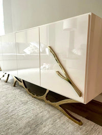 Erra Modern White Gloss with Champagne Gold Buffet