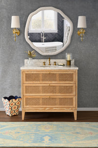 Sariah 36.5" Cerused Oak & Marble Bath Vanity