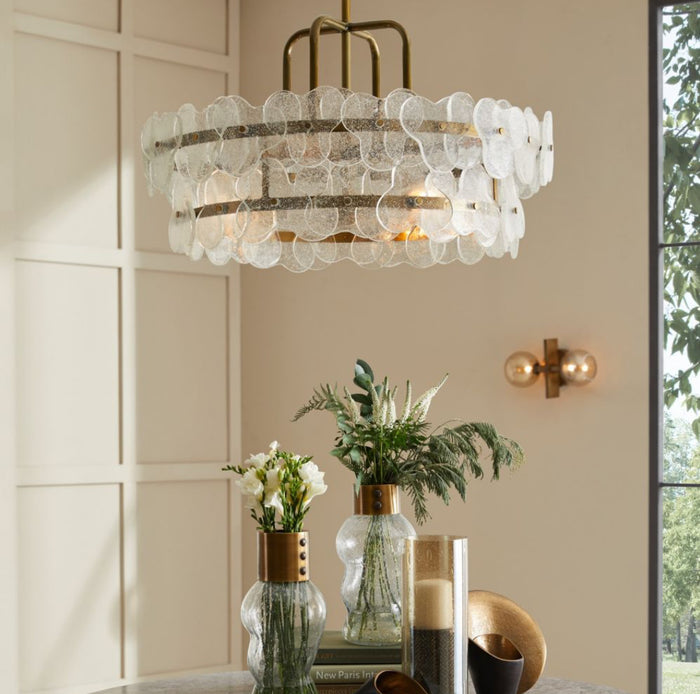 Cascade Glass & Gold Chandelier