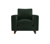 Lovell Forest Green Velvet & Dark Walnut Accent Chair