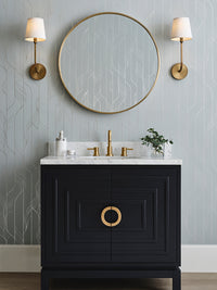 Milana 36.5 Luxe Matte Black & Marble Bath Vanity