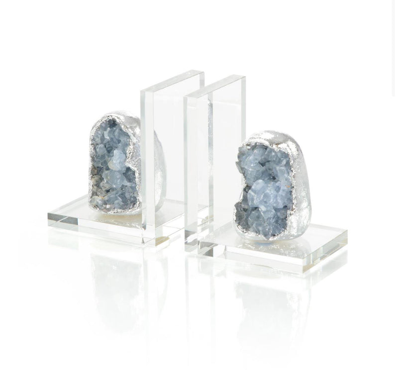 Mandrina SILVER GEODE BOOKENDS Book Ends - Set of 2