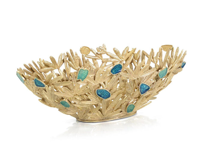 Opulent Embellished Gold Stone Bowl