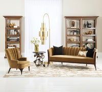 Channel 80" Toast Velvet Back Sofa