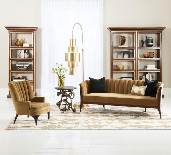 Channel 80" Toast Velvet Back Sofa