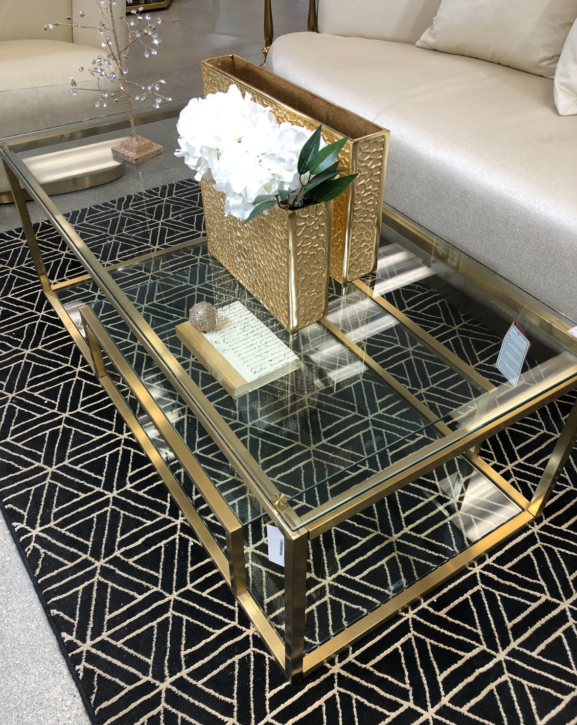 Bellus Brushed Gold Coffee Table