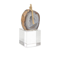 Natural Agate Geode Sculpture With Crystal Base (2 sizes available) - Luxury Living Collection