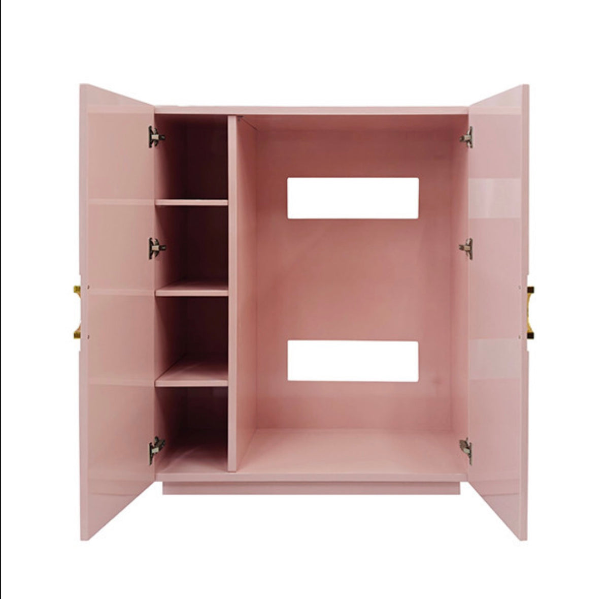 Ginny 40" Pink Lacquer Storage Cabinet