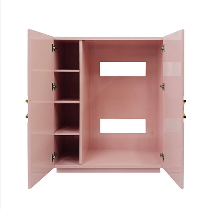 Ginny 40" Pink Lacquer Storage Cabinet