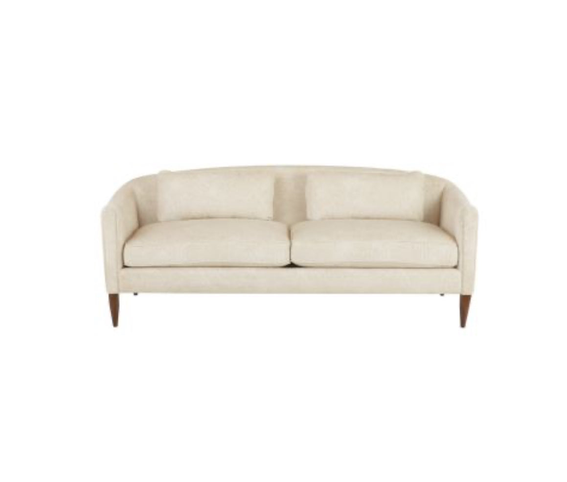 Vincent Textured Ivory & Dark Walnut Sofa