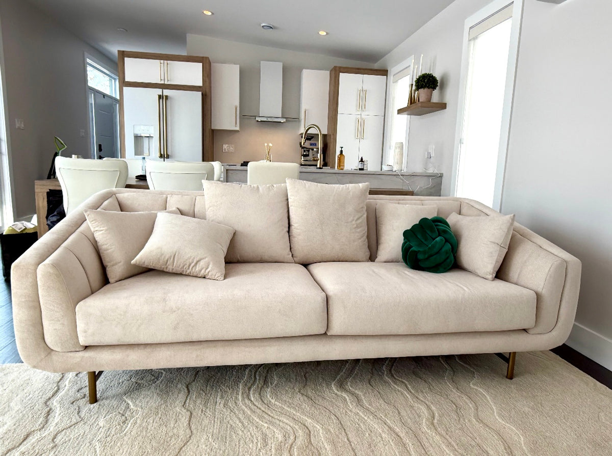 Tayler Performance Fabric & Gold Sofa