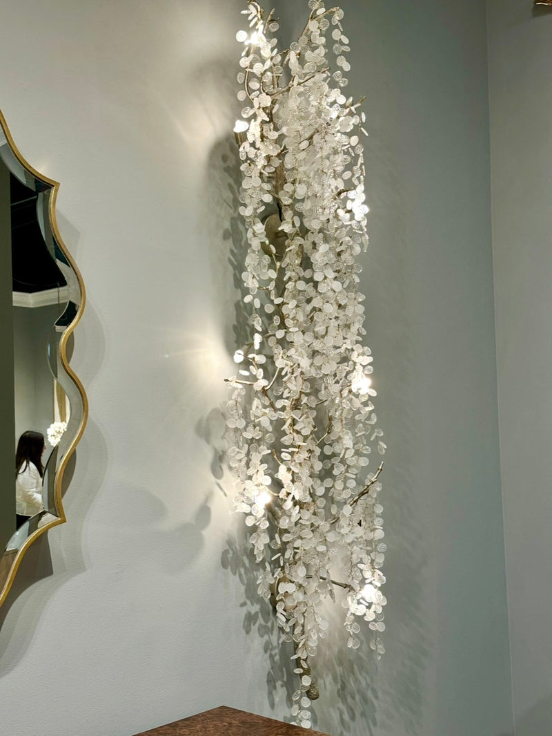 Willow Illuminated Clear Crystal Eight-Light Wall Sculpture - Luxury Living Collection
