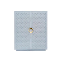 Ginny 40" Light Blue Lacquer Storage Cabinet
