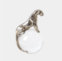 Jaguar on Crystal Plinth Sculpture