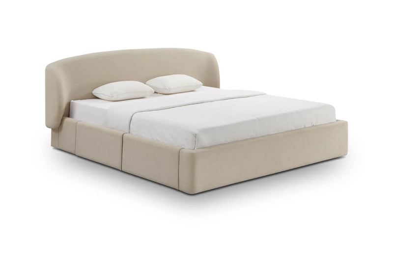 Tayler Cream Upcycled Linen Bed - Luxury Living Collection