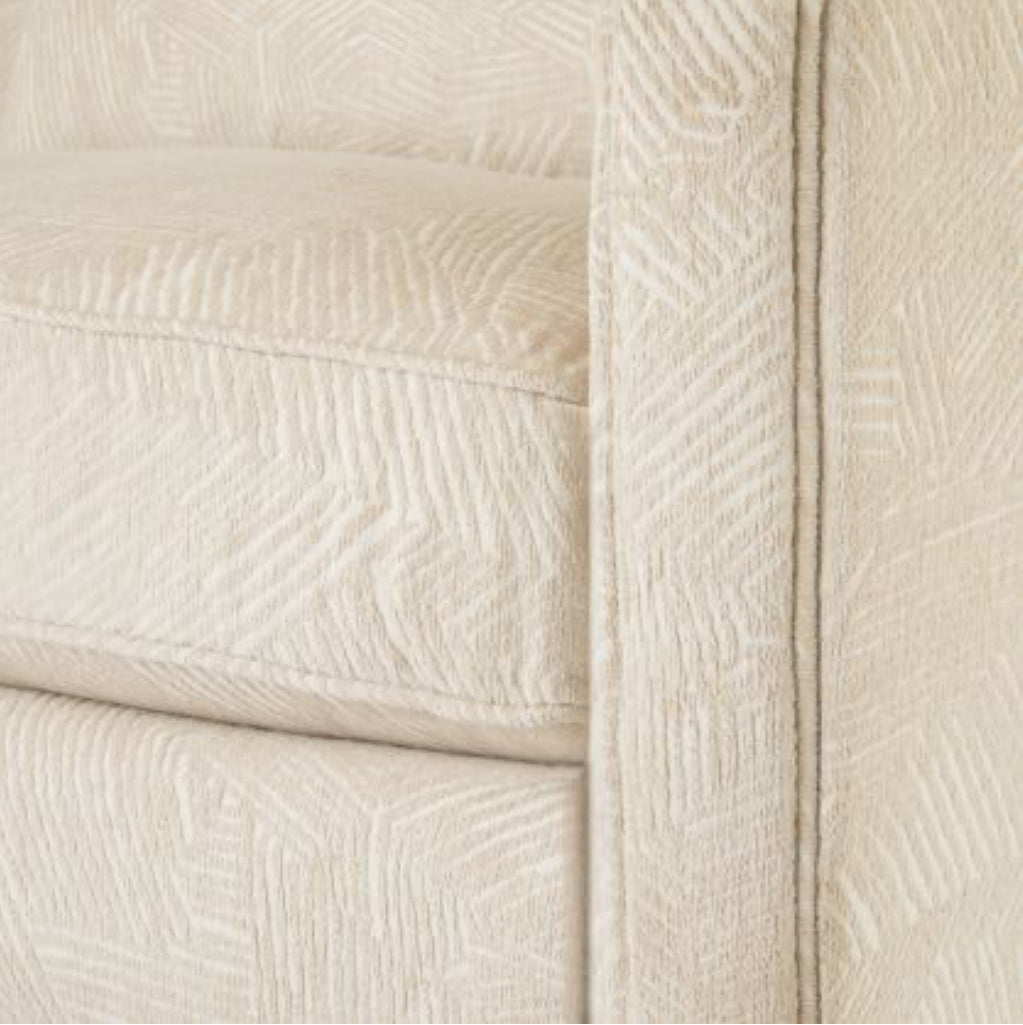 Vincent Textured Ivory & Dark Walnut Sofa