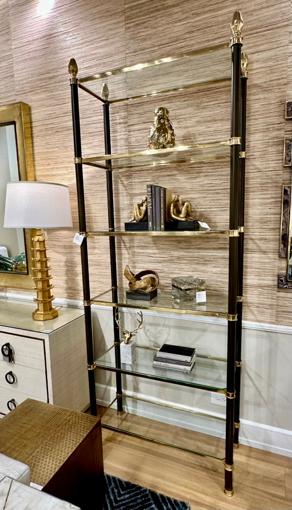Charlotte Bronze & Polished Brass Etagere