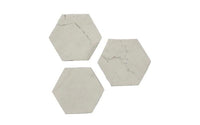 Rue Off-White Indoor/Outdoor Roman Stone Wall Tiles (Set of 3)