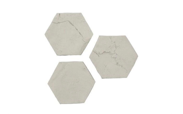 Rue Off-White Indoor/Outdoor Roman Stone Wall Tiles (Set of 3)