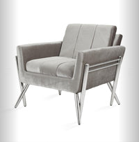 Morea Grey Velvet Lounge Chair