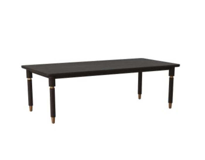 Andrade Brown & Gold Barrel Dining Table