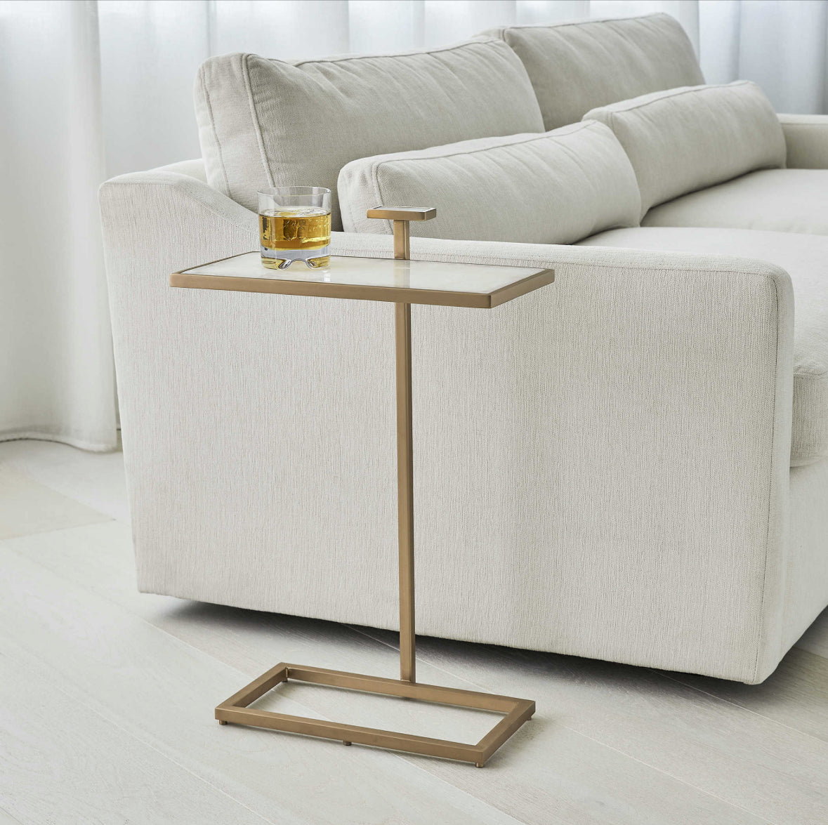 Royale Quartz & Gold Accent Table