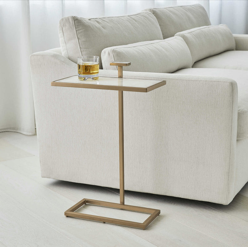 Royale Quartz & Gold Accent Table