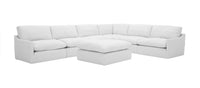 Liota Transitional White Fabric Sectional Sofa