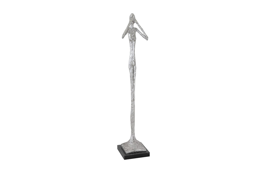 See No Evil Small Sculpture - Silver Leaf