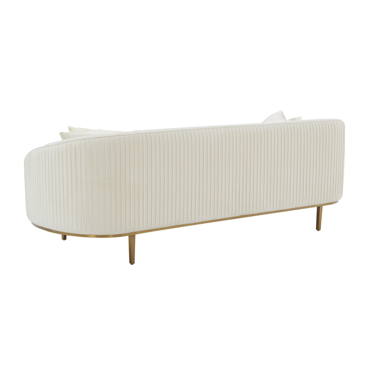 Michelle Cream Velvet Pleated Sofa - Luxury Living Collection
