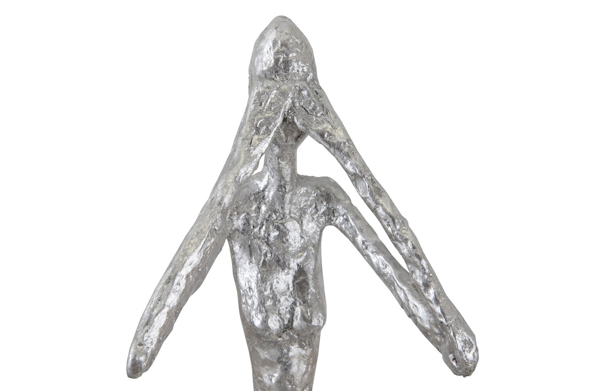 See No Evil Small Sculpture - Silver Leaf