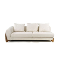 Palacio Cream Fabric and Walnut RAF Sectional Sofa