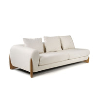 Palacio Cream Fabric and Walnut RAF Sectional Sofa