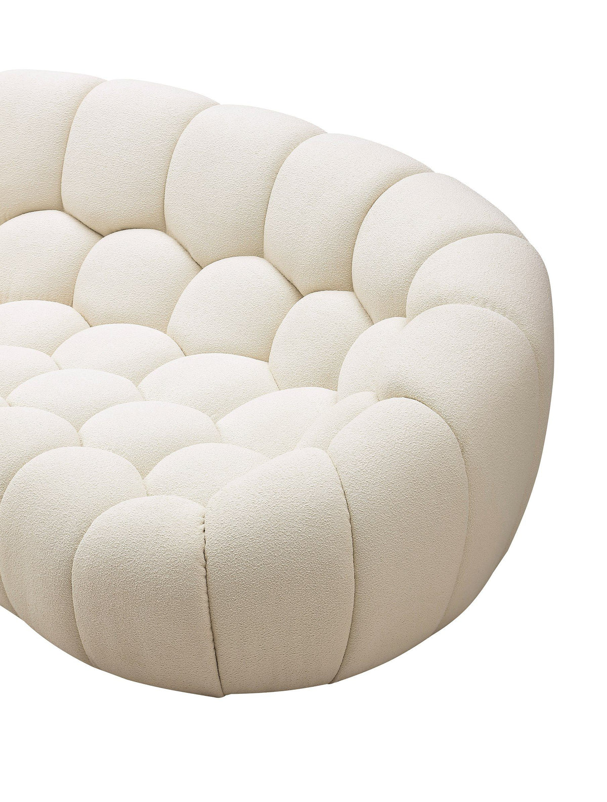 Nicoma Modern Curved Off-White Fabric Chair