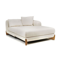 Palacio Cream Fabric and Walnut RAF Sectional Sofa