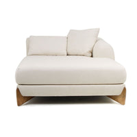 Palacio Cream Fabric and Walnut RAF Sectional Sofa